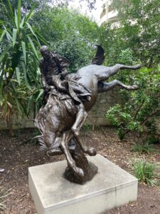 3) Herb Mignery (b. 1937), "Cowboy Hangtime", 1998, Bronze, Gift of Jack and Valerie Guenther Foundation in memory of Charles Urschel Guenther, 1965-1988